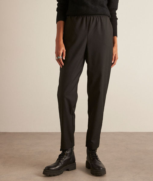 Picture of BROWN PINSTRIPED CIGARETTE TROUSERS